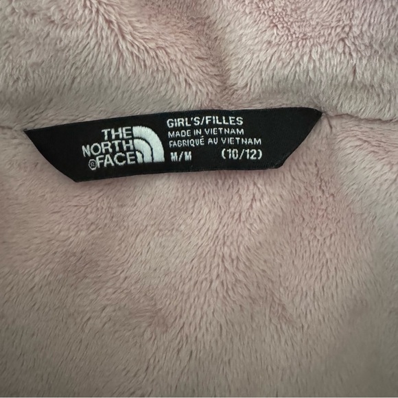 North face girls black pink fleece tnf 550 down quilted puffer parka jacket Sz 8 - Picture 5 of 7